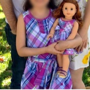 American Girl Plaid Party dress for girls and doll